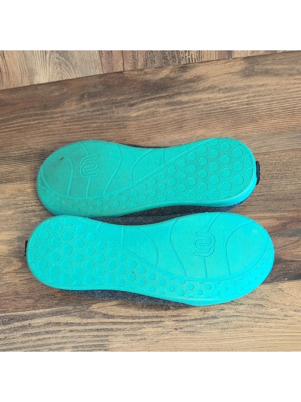 Mahabis Classic Gray and Teal Wool Detachable Soul Slip-On Slippers 39 M335 - Picture 10 of 10